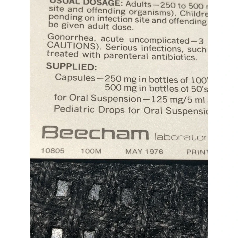Amoxil 1976 Pharmaceutical Advertisement Notepad & Prescribing Instructions (5)